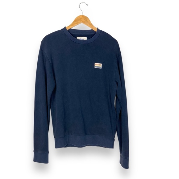 Mugsy Pullover Crew Sweatshirt Mens M Vintage Navy Blue Soft Logo Surf Buttery - Picture 5 of 11